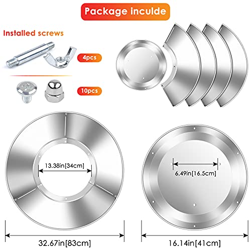 image for PACETAP Patio Heater Reflector Shield Aluminum,Outdoor Top Patio Heate