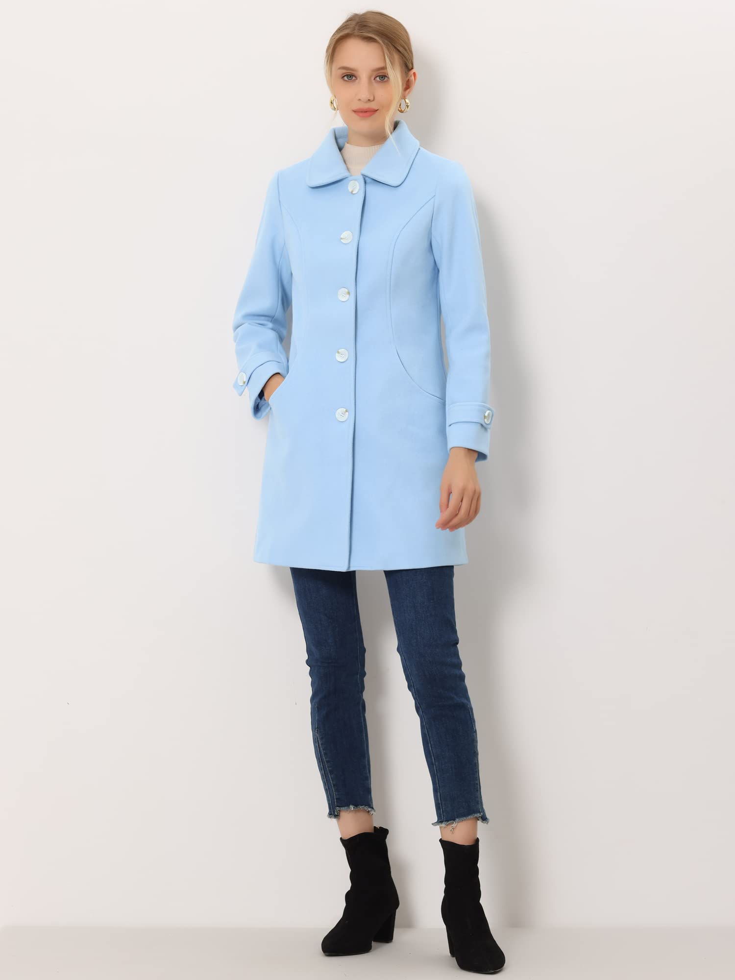 Allegra K Coat pavo real Mujer