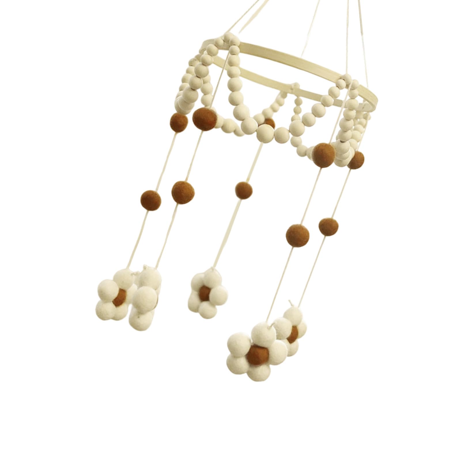 alloneslife Creative Felt Wind Chimes Mobile Crib Jewelry Pendant Toy Nursery Decor Crib Mobile Boy Girl Felt Flower