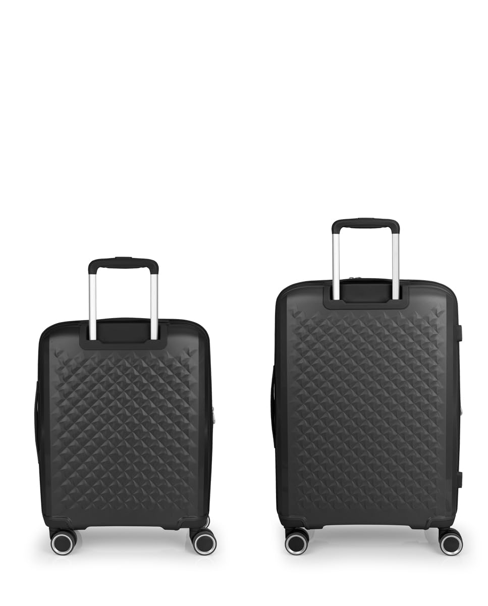 Gabol | Zestaw walizek (kabiny i średniej) z możliwością rozbudowy sztywnych Queens o pojemności do 114,6 l, Czarny (Black)