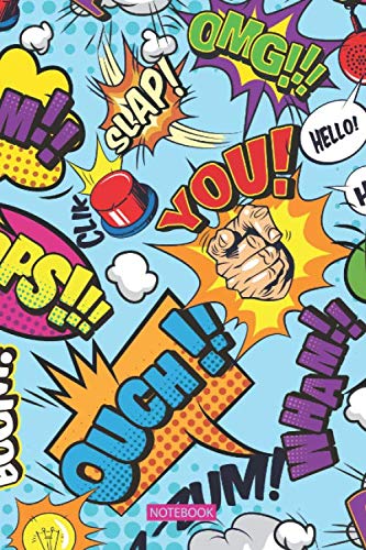 Vintage Youth Pop Art Stuff Style Journal Notebook Paperback Souvenir Diary: 100 Blank Ruled Pages 6x9 inch: Men's Women's Boys Girls Pop Art Comic ... Design Gifts And Souvenir, Back To School