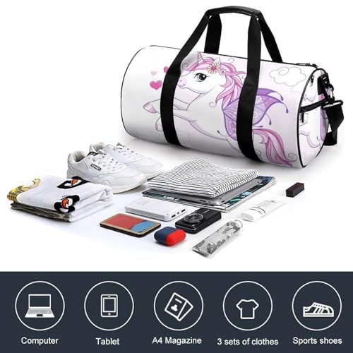 Sac de voyage licorne papillon avec grand volume de 45cm - 4