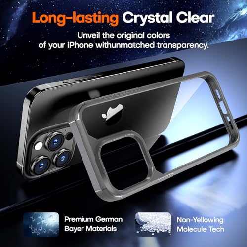 Image of TAURI for iPhone 15 Pro Max Case, with Screen Protector, Grey | Anti-Yellowing Military-Grade Protection Shockproof Slim Phone Case for iPhone 15 Pro Max