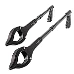 Grabber Reacher Tool - 2 Pack - Latest Version Long 19/32 Inch Foldable Pick Up Stick - Strong Grip Magnetic Tip Lightweight Trash Picker Claw Reacher Grabber Tool for Elderly Reaching, Luxet (Black)