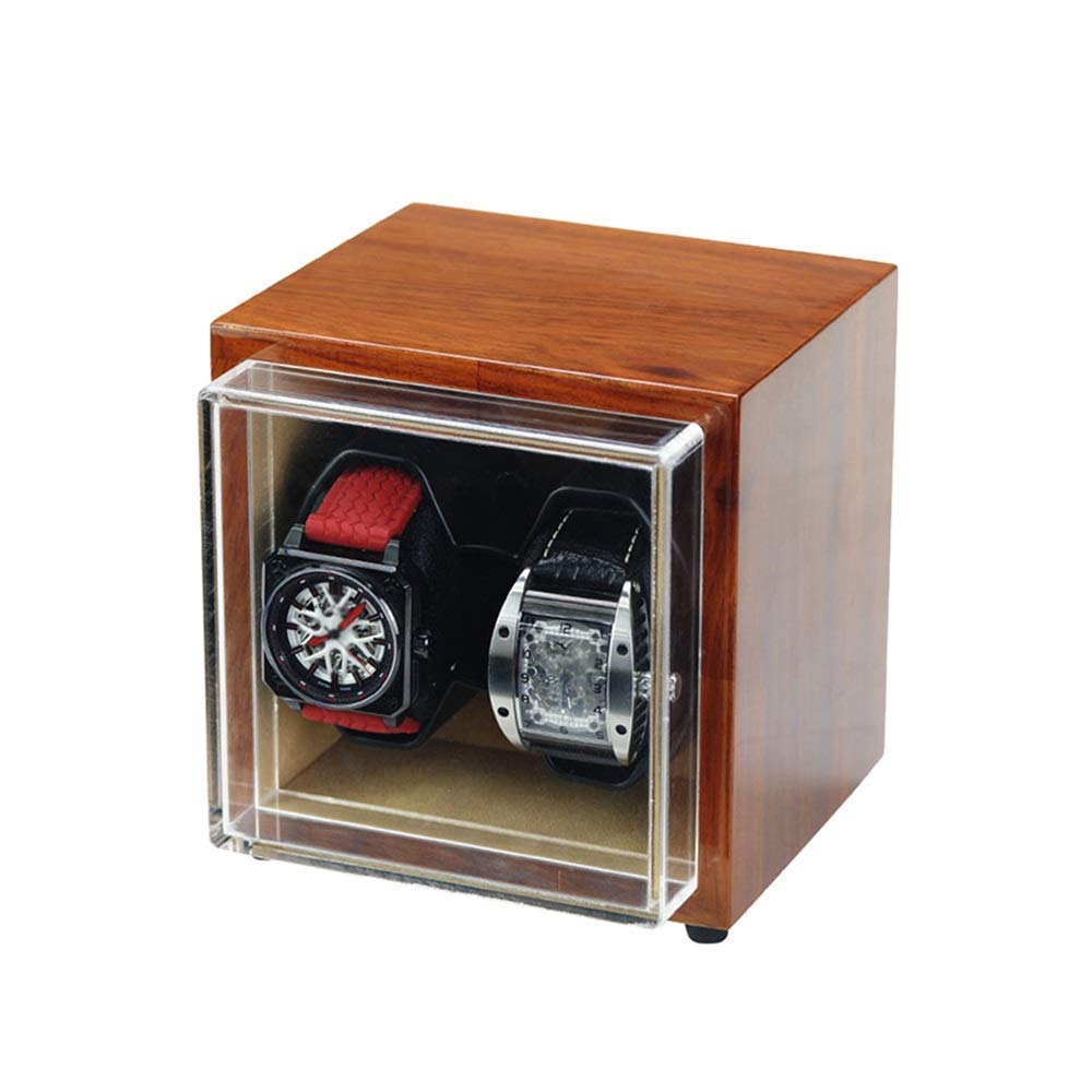 QUSYZD Watch Double Watch Winder for Automatic Watches, Brazilian Rosewood Exterior, Quiet Motors, 4 Rotation Mode Setting,