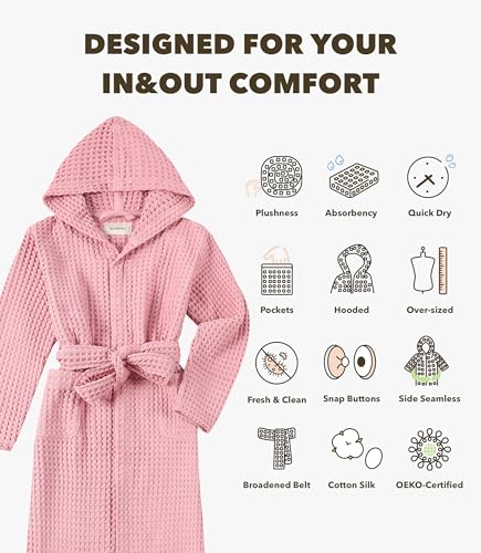 Image of Luxury Organic Japanese Cotton Hotel & Spa Waffle Bathrobe for Men and Women (Hooded /Kimono)