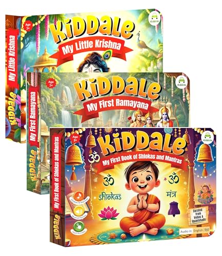 Image of Kiddale Musical Books Trio: Ramayana, Krishna, Shlokas & Mantras - Interactive Pack of 3