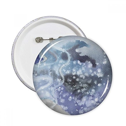 Badge rond encre aquarelle DIYthinker mini pin's multicolore pour vêtement