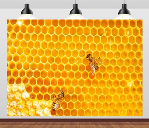 Toile de fond fête prénatale et nid d'abeille pour photobooth anniversaire