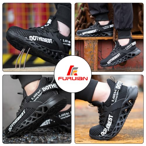 Image of Furuian Steel Toe Sneakers for Men Women Lightweight Safety Shoes Comfortable Puncture Proof Slip On Indestructible Work Shoes