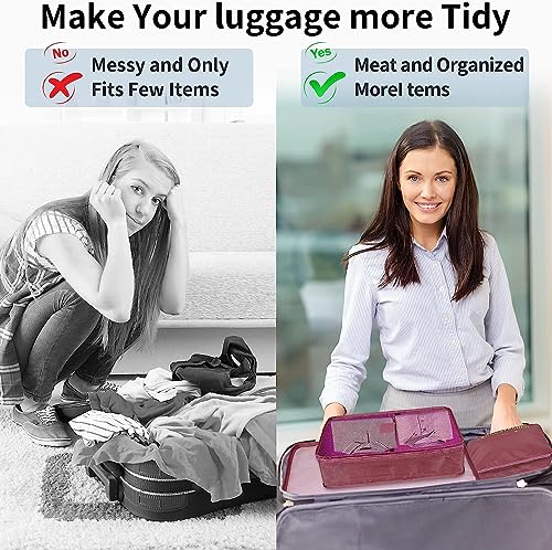 Image of 6 in 1 Polyester Secret Pouch Travel Bag Packing Cubes Laundry Bag with Undergarments & Cloth Storage Organizer Travelling Set /Suitcase Bag (WINE RED)