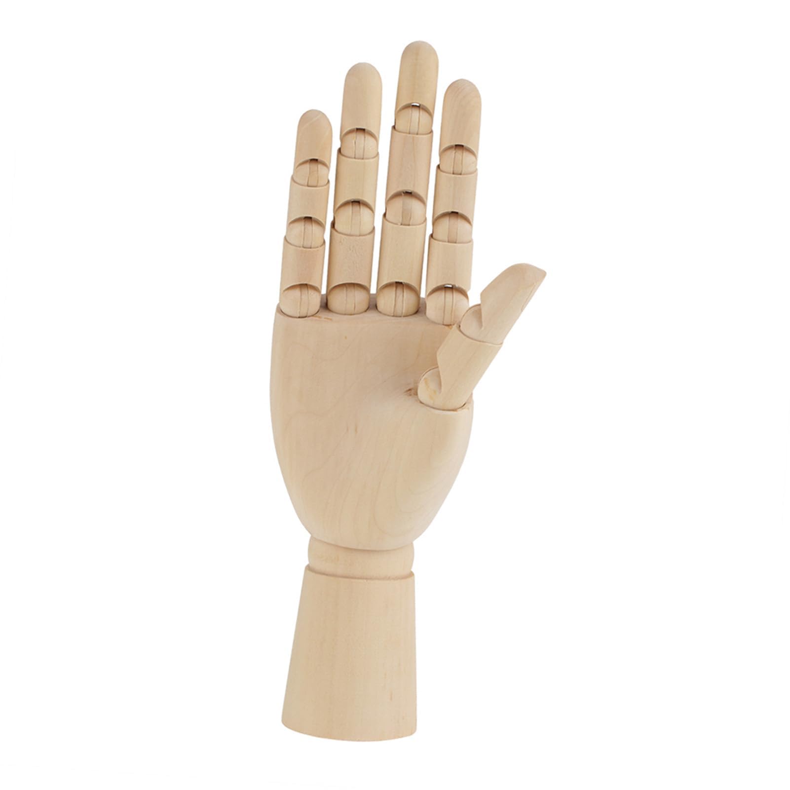 Garosa Wooden Hand Model, Articulated Mannequin for Artists, Right or Left Hand, Jointed Fingers, Sketching Practice, 17.5-25.5 cm