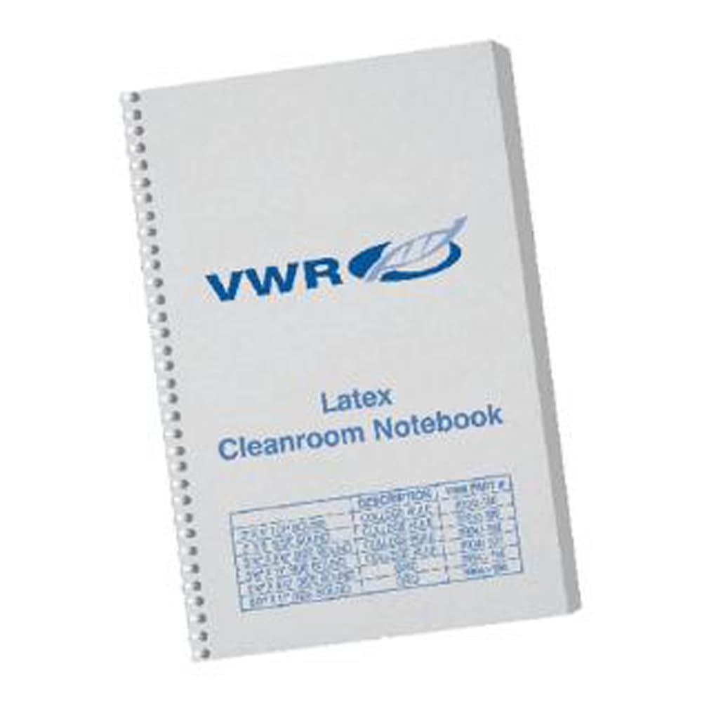 VWR 89041-198 Libreta espiral para sala limpia, látex, cuadrícula, espiral lateral, 216 mm de ancho, 281 mm de largo, 100 páginas