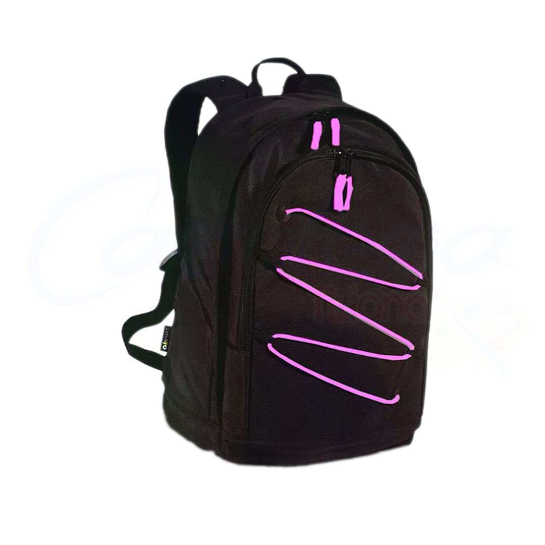 zaino con USB e powerbank pocket in pink per scuola