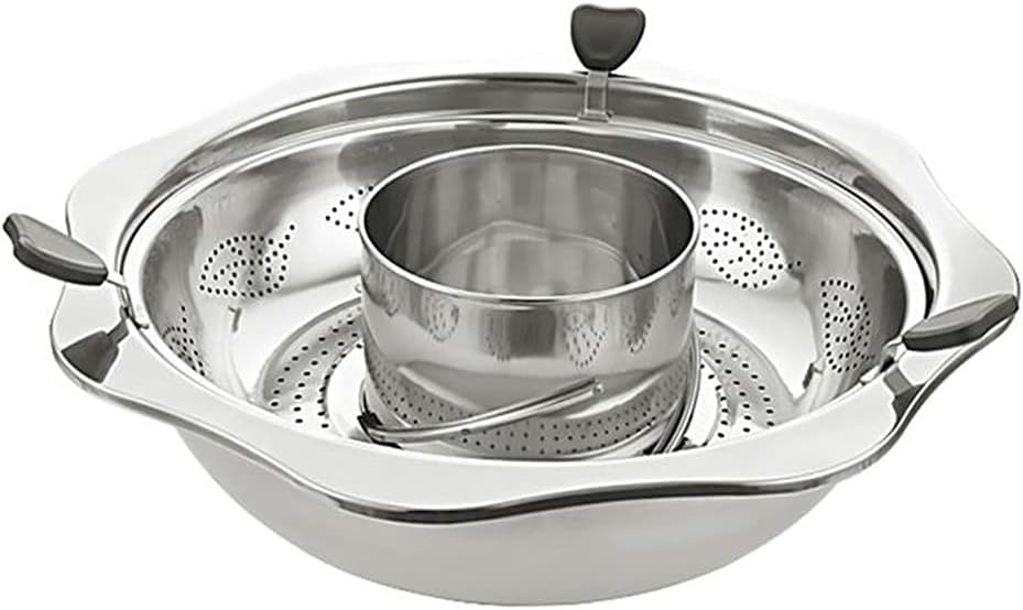 Olla Rotatoria de Acero Inoxidable con Canasta de Agua, Manual Doméstico