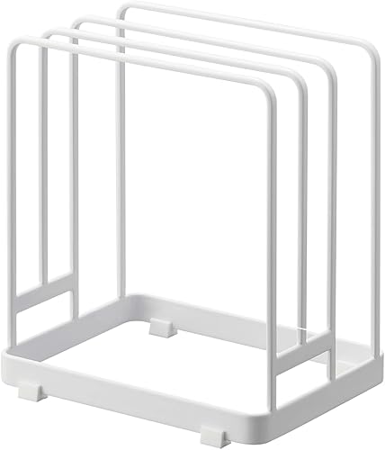 Yamazaki Casa Torre Soporte de almacenamiento de soporte de tabla de cortar para tablas de cortar redondas y rectangulares - acero
