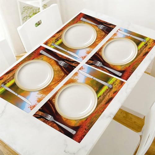 Sets de table d'automne faciles à nettoyer et thermo-résistants