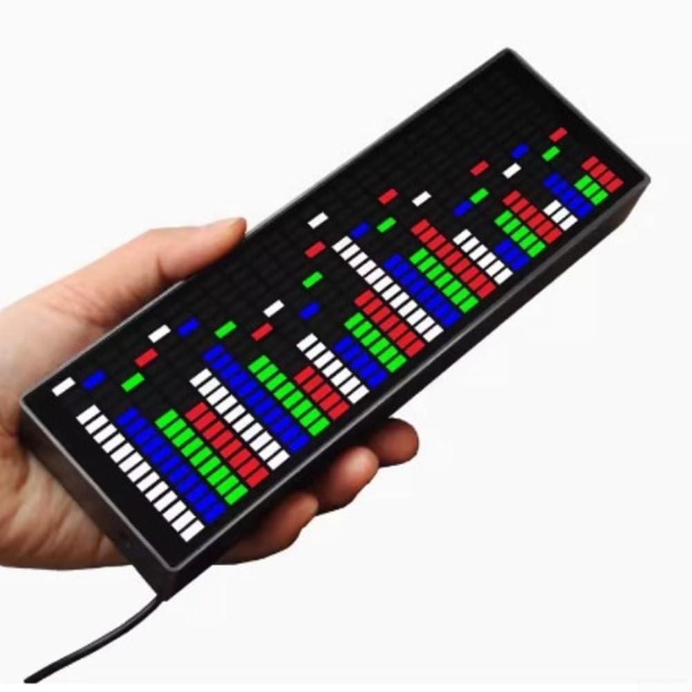 LED-Musikspektrum-Anzeige, VU-Meter-Anzeige, Analysator, RGB-Audio-Pegelanzeige, RGB-Lichtspektrum, DIY-Kit, Lampe, Lautstärkeregler, Verstärker-Platine (weiß)