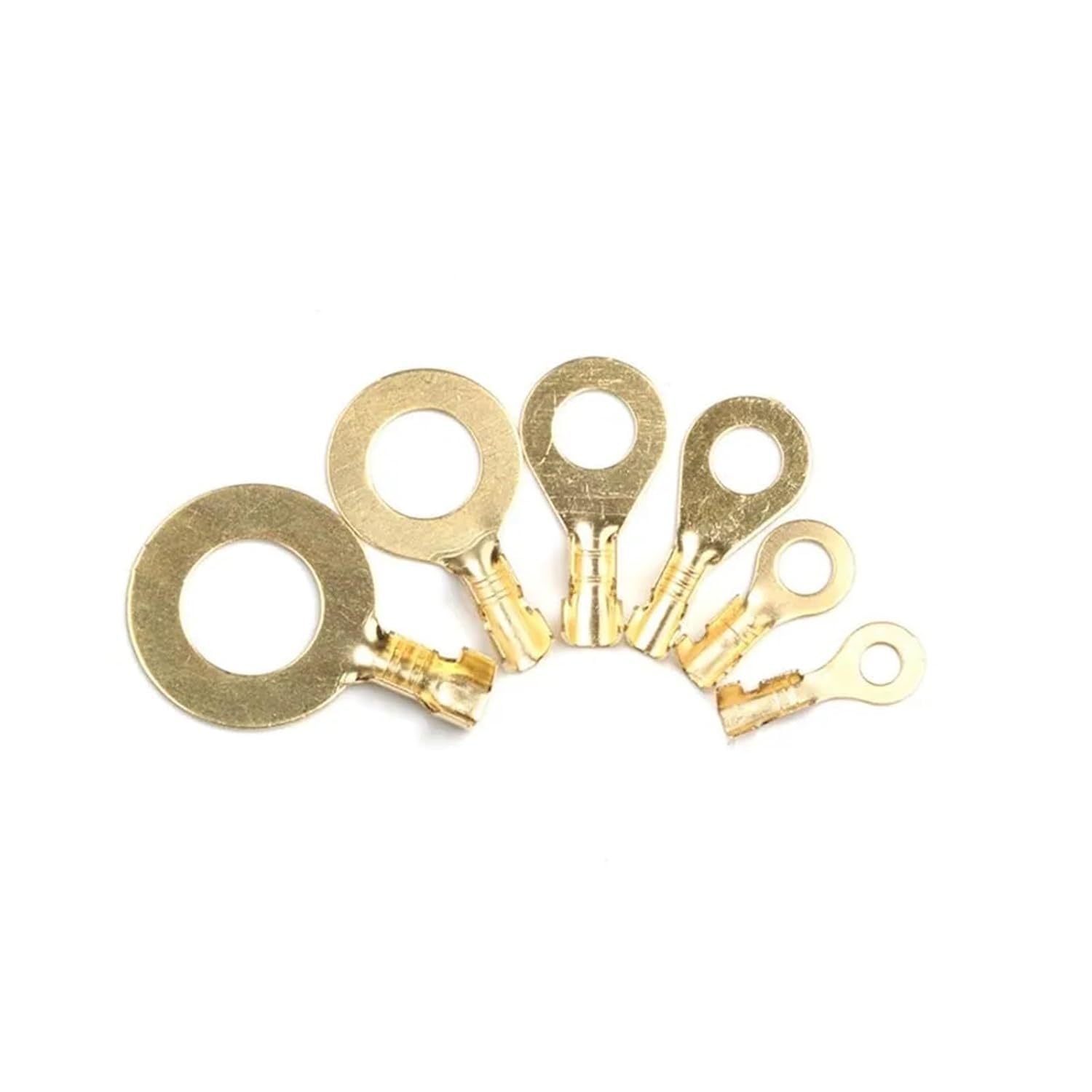 Lot de 150 cosses à anneau M3/M4/M5/M6/M8/M10 en cuivre à sertir - Kit d'assortiment non isolé - 17072