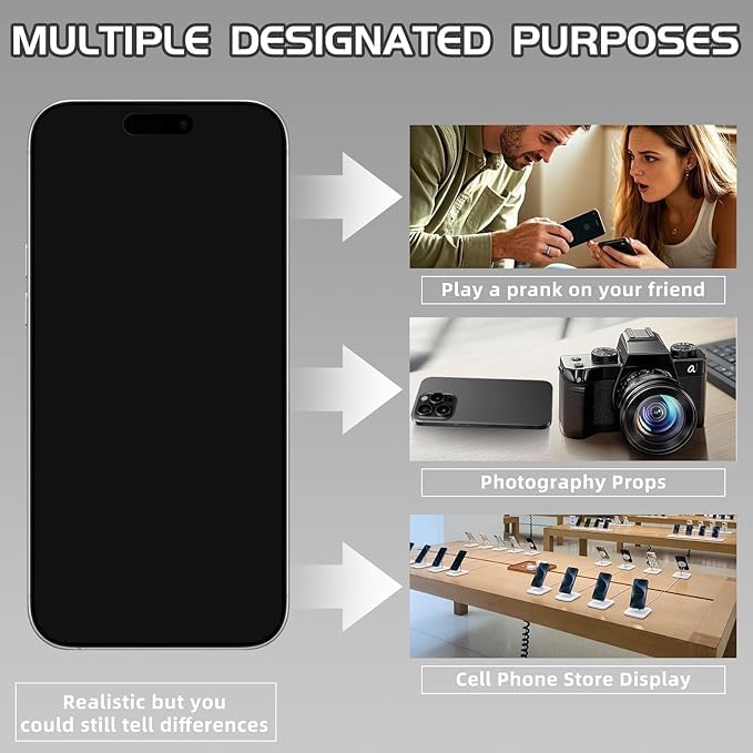 Fake Phone Dummy PropPhone, BlackScreen Decoy PhonePear PhoneNon-Working Phone17Air 17Pro Max, DisplayPhone Look Like Real Phonepro max 17 (17Pro,Cosmic Orange,Black Screen) Prop Mobile Phone