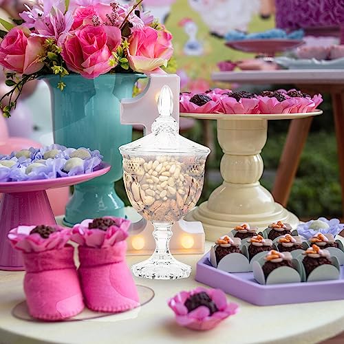 Hemoton Crystal Clear Candy Jar with Lid Glass Apothecary Jars Containers Decorative Candy Beads Cookies Cotton Cereal Storage Holder for Bathroom Kitchen Living Room - Cosy Home Interiors Hemoton Crystal Clear Candy Jar with Lid Glass Apothecary Jars Containers Decorative Candy Beads Cookies Cotton Cereal Storage Holder for Bathroom Kitchen Living Room - Image 4