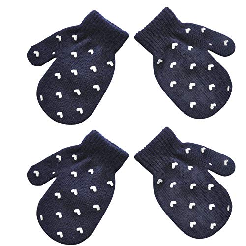 Gallity Winter Warm Knitted Mittens Toddler Magic Stretch Gloves Warm Crochet Kids Infant Mittens Gloves Baby Boys Winter Knitted Gloves Little Girls Soft Knit Mitten 2 Pairs