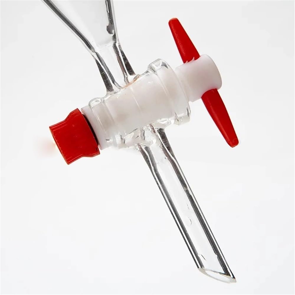 Cristalería de Laboratorio Embudo de separación de vidrio en forma de pera con boca estándar de 250 ml, 500 ml y 1000 ml for experimentos.(1000ml (PTFE piston))