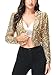 Anna-Kaci Womens Glitter Sequins Shiny Long Sleeve Cropped Bolero Blazers Shrugs