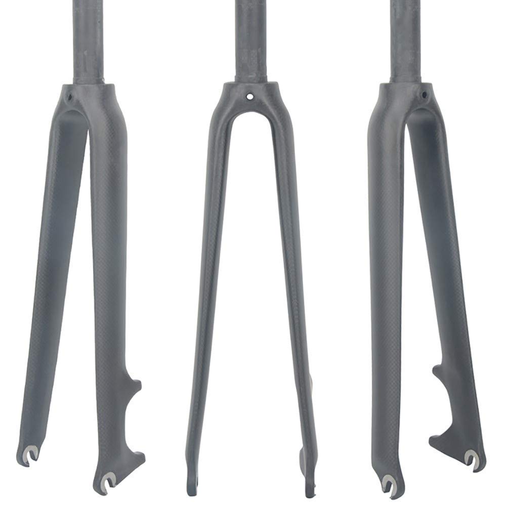 AZQOHMIS Bike Suspension Fork,700C Mountain Bike Front Fork,Bicycle Front Fork Carbon Fiber/Straight Tube 28.6mm * 300mm/Discbrake/Wheel Set Up To 700 * 25C ??(One)