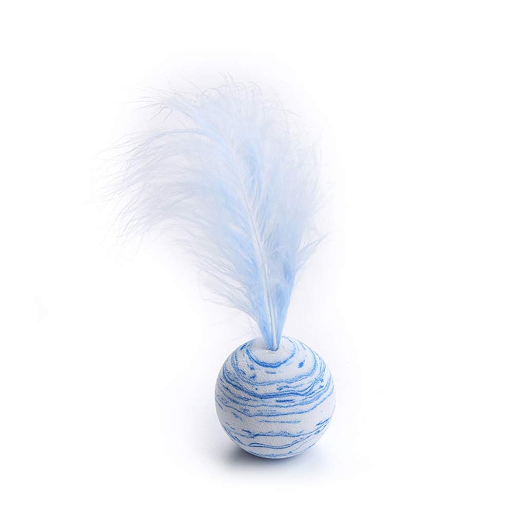 Balle chat plume en mousse EVA légère MU bleue pour le jeu de votre félin