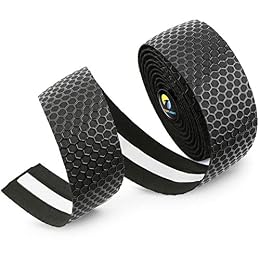 TOPCABIN Bicycle Bar Tape EVA Camouflage Series Comfort Road Bike Handlebar Tape Bike Bar Tape with Bar End Plugs-2 Rolls (Grid Black)