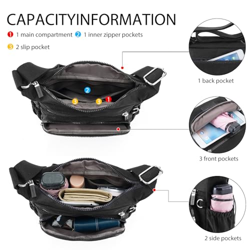 Crossbody shoulder Bag for women waterproof nylon Purse Small Handbags with Multiple Pockets lightweight3