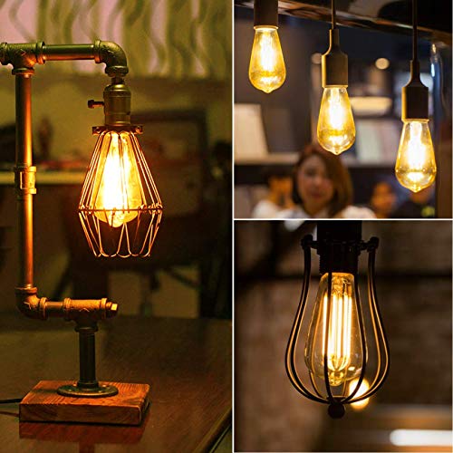 ANWIO Edison gloeilamp E27 6,5 W vervangt 54W Vintage Brown Cage verlichting voor hanglamp, 2500K warm wit 720LM… - Afbeelding 5