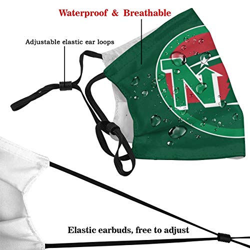 LasGo Breathable Mouth Cover for Minnesota Hockey Fans Dustproof Balaclavas Soft Ear Loops Men Women with 6pcs Filters