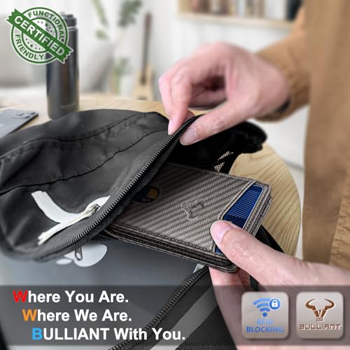 Image of BULLIANT Men Slim Leather Pocket Wallet Bill Holder 11Cards-Genuine Leather | RFID Blocking | Easy Access | Gift Boxed