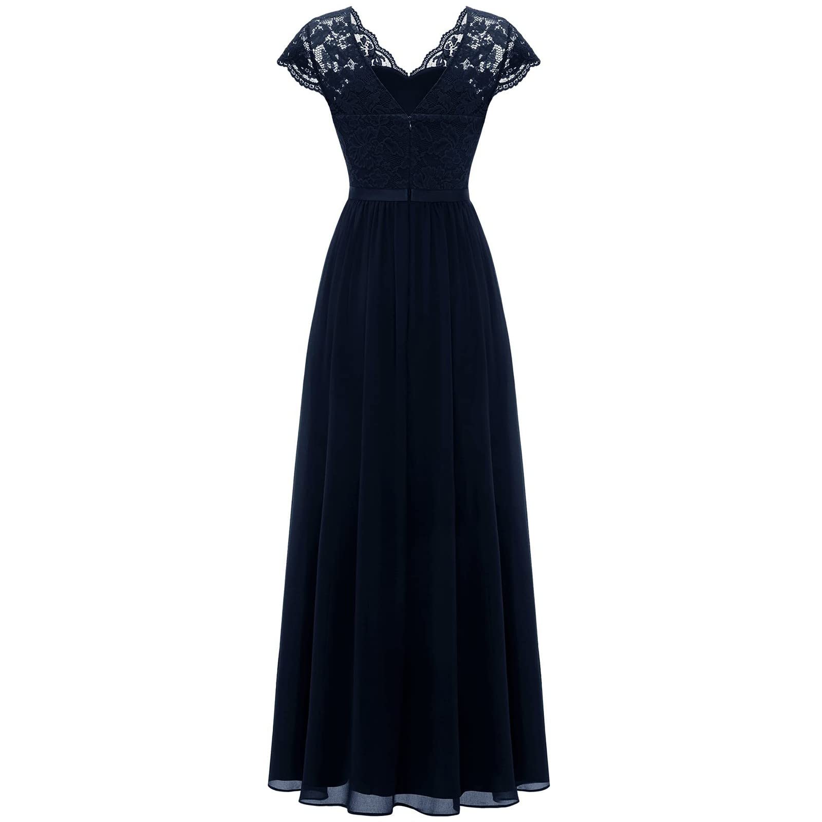 Generisch Abendkleider Elegant Für Hochzeit Partykleid Lang Abendkleid Spitze Cocktailkleid Sommerkleid Leicht Kleider Chiffon Ballkleider Maxikleid