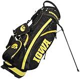 Team Golf NCAA Iowa Hawkeyes Fairway Golf Stand Bag, Lightweight, 14-way Top, Spring Action Stand, Insulated Cooler Pocket, Padded Strap, Umbrella Holder & Removable Rain Hood