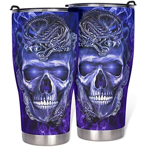 Cyliyuanye Dragon Skull Stainless Steel Mug Insulated Travel Mug Large Coffee Mug Cover
