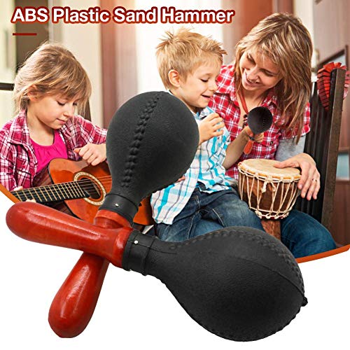 Percussion Maracas Shaker Rasseln Sandhammer Percussion Instrument mit ABS Kunststoffschalen und Holzgriffen für Live-Auftritte und Aufnahme-Sessions (schwarz) - Image 8