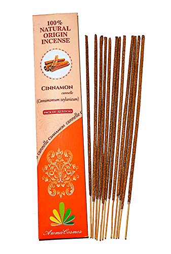** Bâtonnets d'encens Parfum Cannelle - 100% naturels certifié par ICEA (Italie) - Fabrication Traditionnelle - 12 bâtonnets Cover