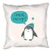 Calledelregalo Cojín Personalizado pingüino - Regalo Original y Divertido para el cumpleaños de un Amigo, tu Pareja en vuestro Aniversario, Navidad, Día de la Madre, Día del Padre. (Pingüino Azul)