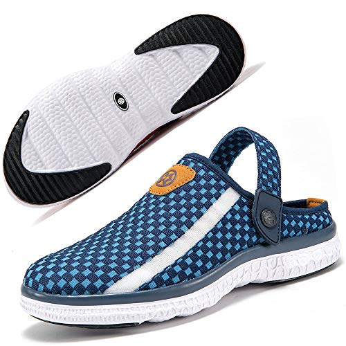 Zuecos Mujer Hombre de Verano Playa de Sandalias Ligero Pantuflas Zapatillas de Estar por Casa Antideslizante Azul Oscuro 36