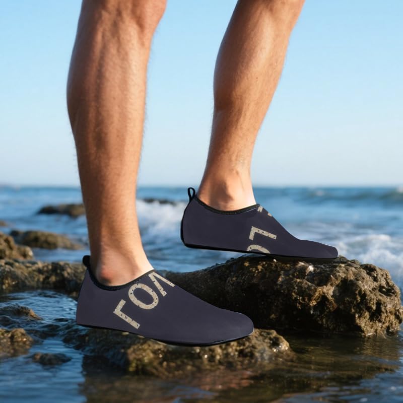 Mens Womens Water Shoes Quick Dry Barefoot Shoes Non-Slip Aqua Socks for Beach Swim Black Gold