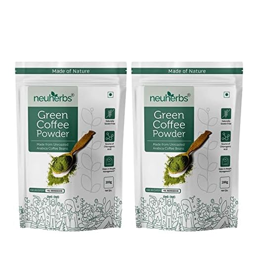 Neuherbs Organic Green Coffee Beans Powder for Weight Loss 200g (Pack of 2)
