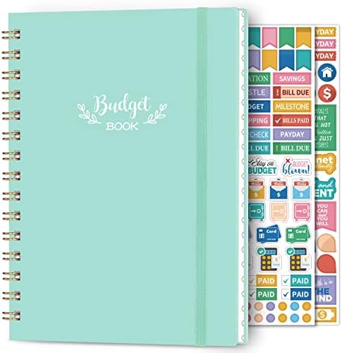 Budget Planner - Budget Book, 12 Month Undated Expense Tracker Notebook, 6.1" x 8.3", Financial Organizer/Account Book/Bill Organizer, with Stickers, Pocket and Elastic Closure, Manages Your Finances Effectively