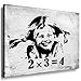 Produktbild Fotoleinwand24 - Banksy Graffiti Art "2x3=4" / AA0117 / Bild auf Keilrahmen / Schwarz-Weiß / 60x40 cm