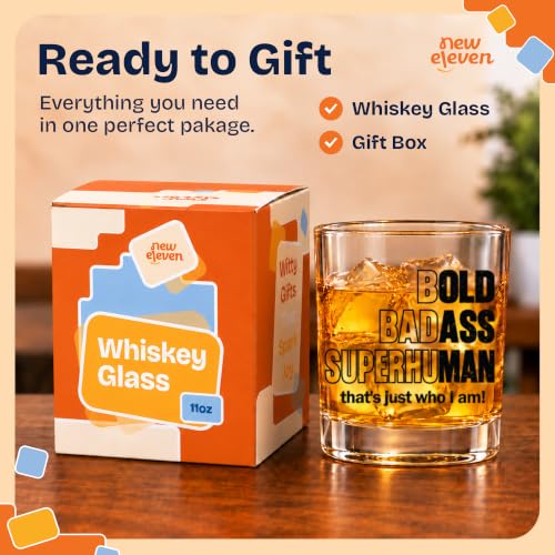 NewEleven Gift for Dad, Husband, Grandpa - 50th, 60th, 70th Birthday Gifts For Men, Funny Dads Birthday Gifts Ideas, Gift for Father From Daughter, Son - Whiskey Glass - Image 5