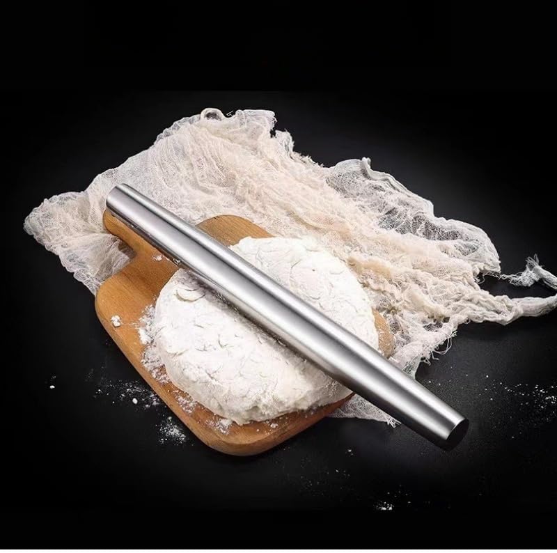 1 Pieces Stainless Steel Ravioli Rolling Pin,9Dumpling Rolling Pin For Dough,Use for Baking,Pie,Cookie,Fondant,Dumpling,Ravioli, and Pizza Dough Kitchen Picnic Tools (9)