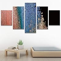 SIGNWIN 5 Panel Canvas Wall Art Modern Art Abstract Closeup Cool Line Minimalism Minimalist Multicolor for Home Decorations Ready to Hang - 60