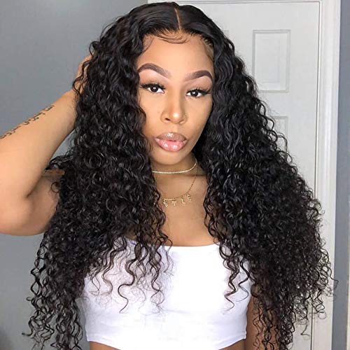 Curly Human Hair Wig 360 Lace Frontal Wig Pre Plucked With Baby Hair 10A Brazilian Human Hair Wigs For Women Virgin Deep Curly Wig (18 Inch, 360 Lace Wig)